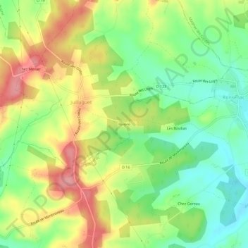 Mappa topografica Rivière, altitudine, rilievo