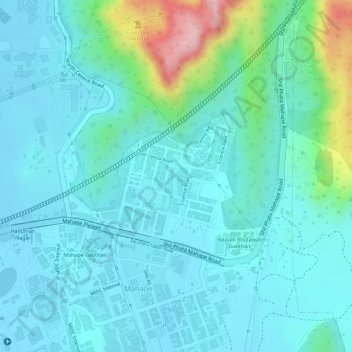 Mappa topografica Mahape, altitudine, rilievo