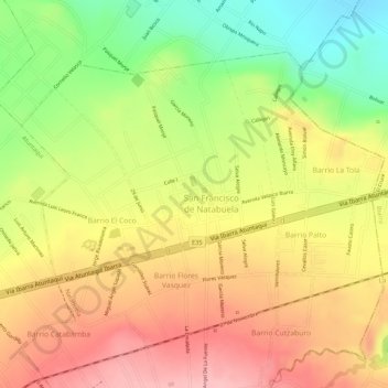 Mappa topografica Natabuela, altitudine, rilievo