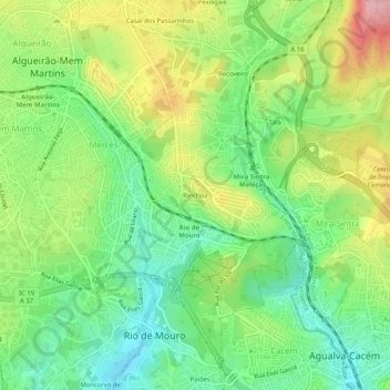 Mappa topografica Rinchoa, altitudine, rilievo