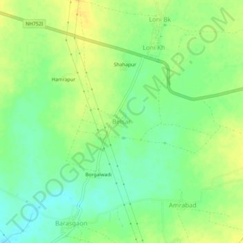 Mappa topografica Belsar, altitudine, rilievo