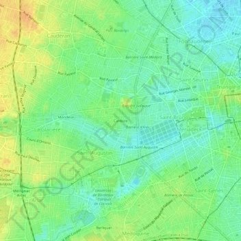 Mappa topografica Cardoze, altitudine, rilievo