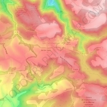 Mappa topografica En Teisseyre, altitudine, rilievo