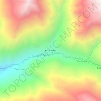 Mappa topografica Lacasmayo, altitudine, rilievo
