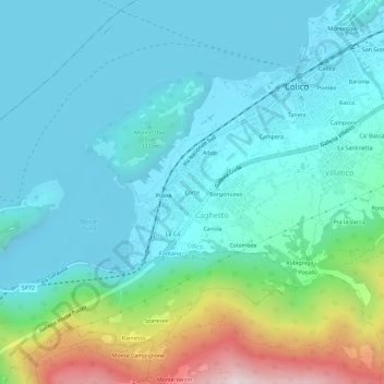 Mappa topografica Corte, altitudine, rilievo