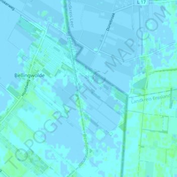 Mappa topografica De Lethe, altitudine, rilievo
