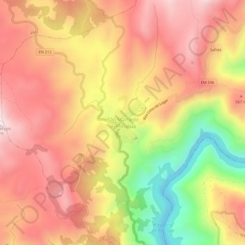 Mappa topografica São Mamede de Ribatua, altitudine, rilievo