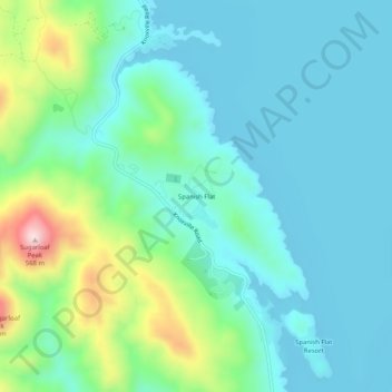 Mappa topografica Spanish Flat, altitudine, rilievo