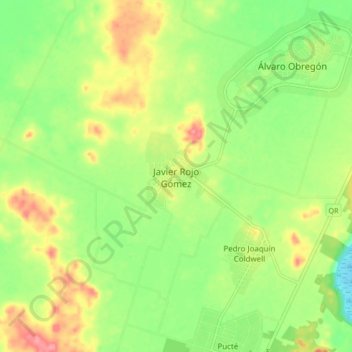 Mappa topografica Javier Rojo Gómez, altitudine, rilievo