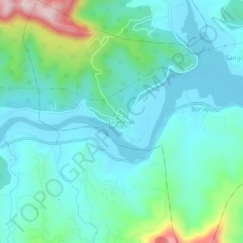 Mappa topografica Jambhali, altitudine, rilievo