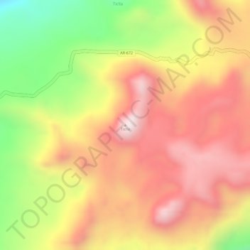 Mappa topografica Ticlla, altitudine, rilievo