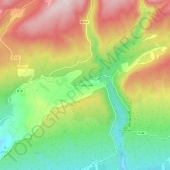 Mappa topografica Font-Jouvale, altitudine, rilievo