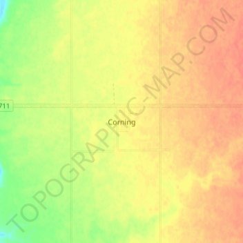 Mappa topografica Corning, altitudine, rilievo