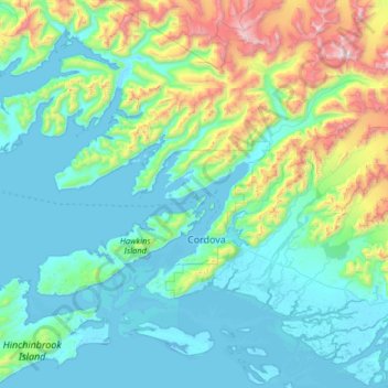 Mappa topografica Channel Islands, altitudine, rilievo