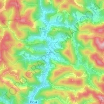 Mappa topografica Castelinho, altitudine, rilievo
