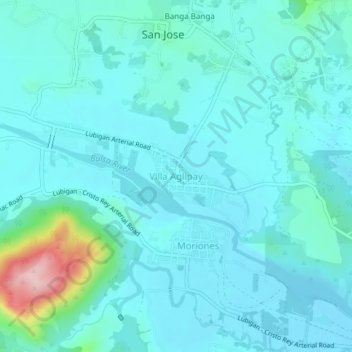 Mappa topografica Villa Aglipay, altitudine, rilievo