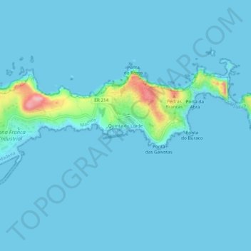 Mappa topografica Quinta do Lorde, altitudine, rilievo
