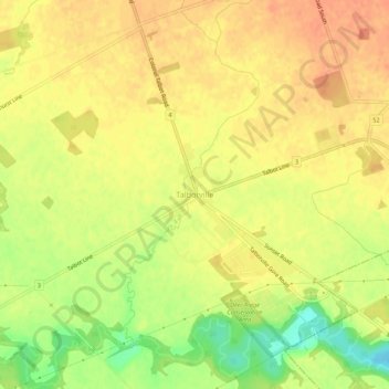 Mappa topografica Talbotville, altitudine, rilievo