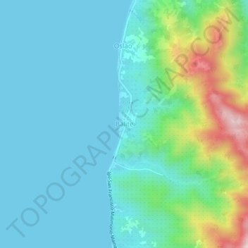 Mappa topografica Balite, altitudine, rilievo
