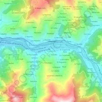 Mappa topografica La Cantera, altitudine, rilievo