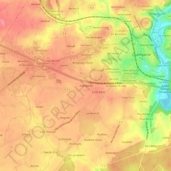 Mappa topografica Trelivalaire, altitudine, rilievo