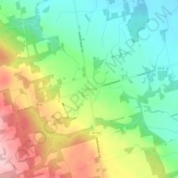 Mappa topografica Duntroon, altitudine, rilievo
