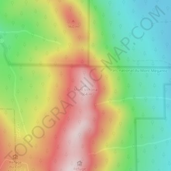 Mappa topografica Mont Victoria, altitudine, rilievo