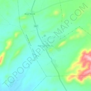 Mappa topografica Kettara, altitudine, rilievo