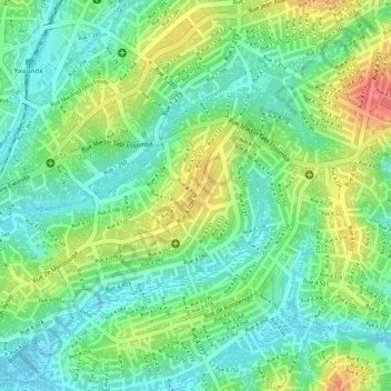 Mappa topografica Carrefour Anguissa, altitudine, rilievo