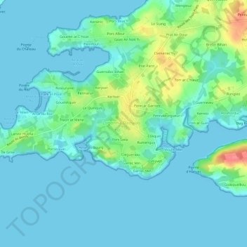 Mappa topografica Le Bourg, altitudine, rilievo