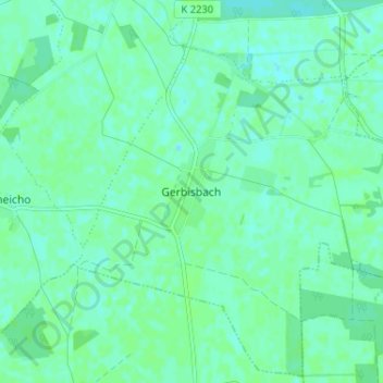 Mappa topografica Gerbisbach, altitudine, rilievo