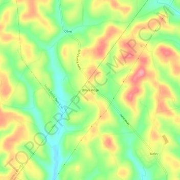 Mappa topografica Elders Ridge, altitudine, rilievo