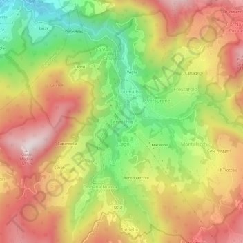 Mappa topografica Fenecchio, altitudine, rilievo