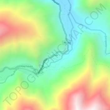Mappa topografica Chile, altitudine, rilievo