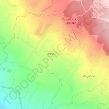 Mappa topografica Contrada Vallone Rosso, altitudine, rilievo