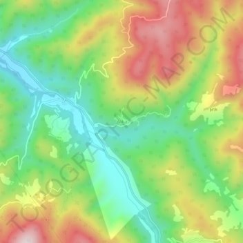 Mappa topografica Yaka, altitudine, rilievo