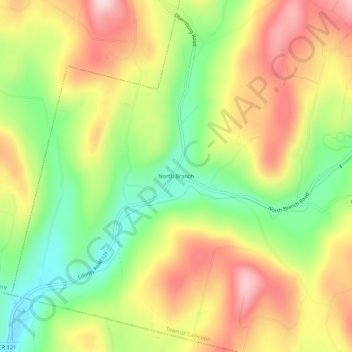 Mappa topografica North Branch, altitudine, rilievo