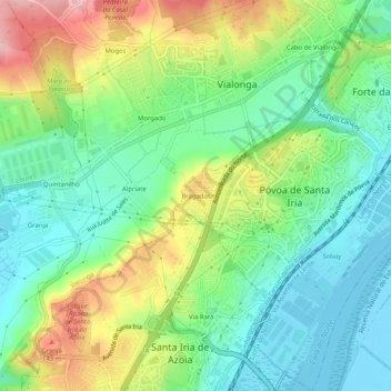 Mappa topografica Bragadas, altitudine, rilievo