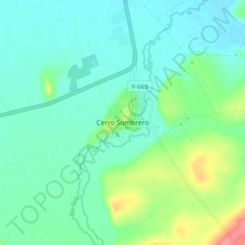 Mappa topografica Cerro Sombrero, altitudine, rilievo