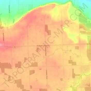 Mappa topografica Campden, altitudine, rilievo