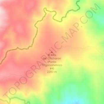 Mappa topografica El Alto del Chicharon (Punto Trigonometrico #4), altitudine, rilievo