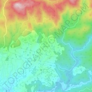Mappa topografica Akdam, altitudine, rilievo