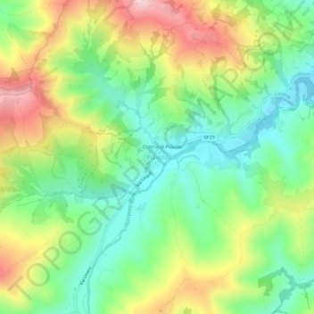 Mappa topografica Piavola, altitudine, rilievo