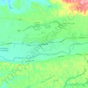 Mappa topografica Labranza, altitudine, rilievo
