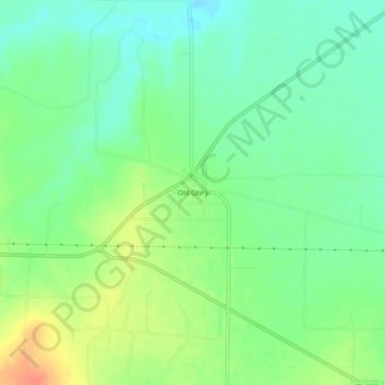 Mappa topografica Old Glory, altitudine, rilievo