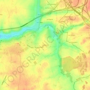 Mappa topografica Les Malets, altitudine, rilievo