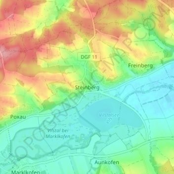 Mappa topografica Steinberg, altitudine, rilievo