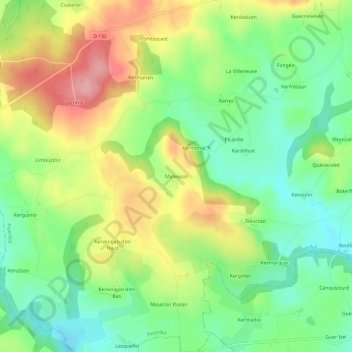Mappa topografica Malvoisin, altitudine, rilievo