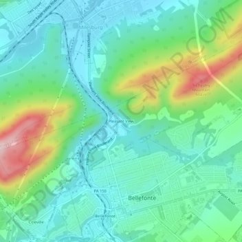 Mappa topografica Pleasant View, altitudine, rilievo