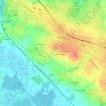 Mappa topografica La Gérardais, altitudine, rilievo